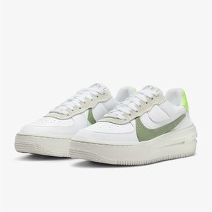 Nike Air Force 1 Platform Low White Oil Green Size 7.5 W